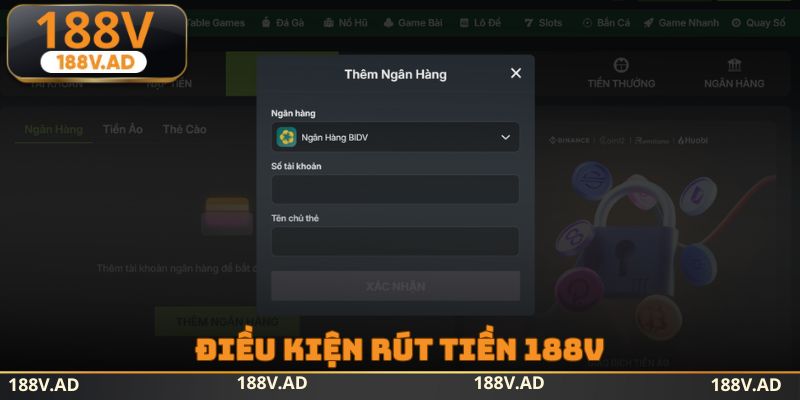 Điều kiện rút tiền 188v