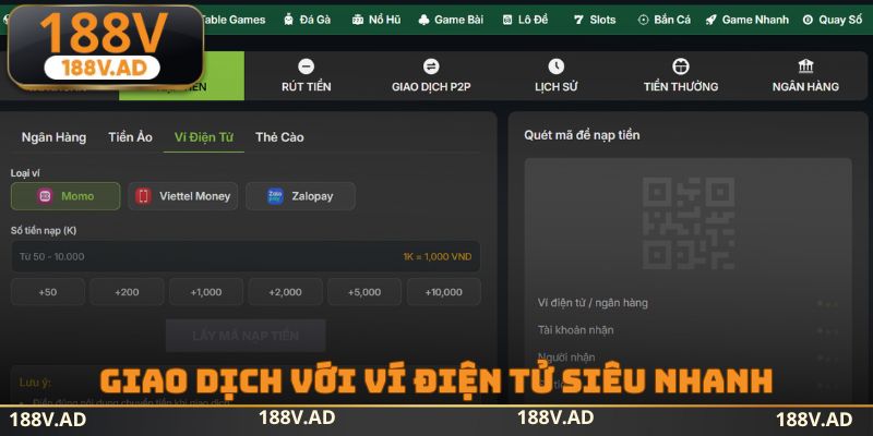 Giao dịch với ví điện tử siêu nhanh